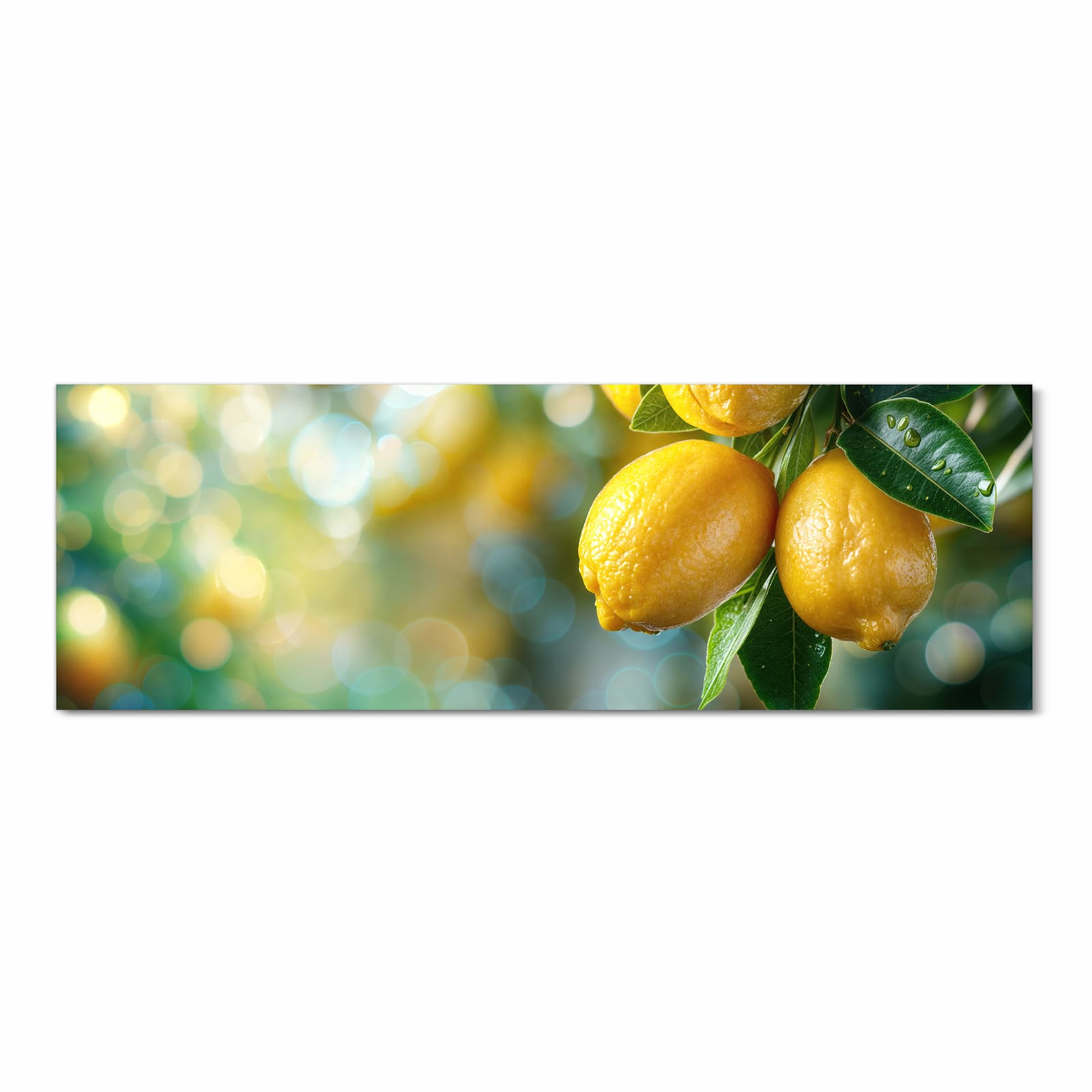 Waschbarer Küchenteppich mit Motiv Zitronenbaumstrauch in Frontansicht für Trittkomfort