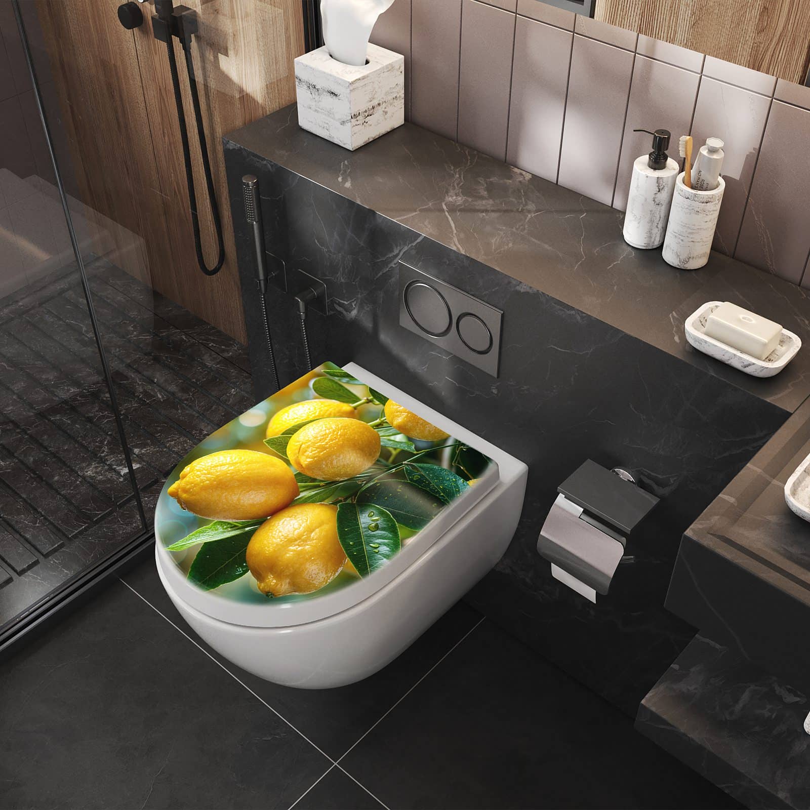 WC-Sitz mit Absenkautomatik Zitronenbaumstrauch