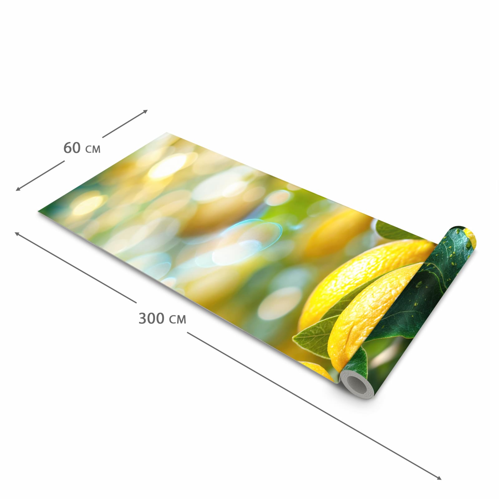 Flacher Küchenteppich mit Motiv Zitronenbaumstrauch in der Grösse 60x150 cm