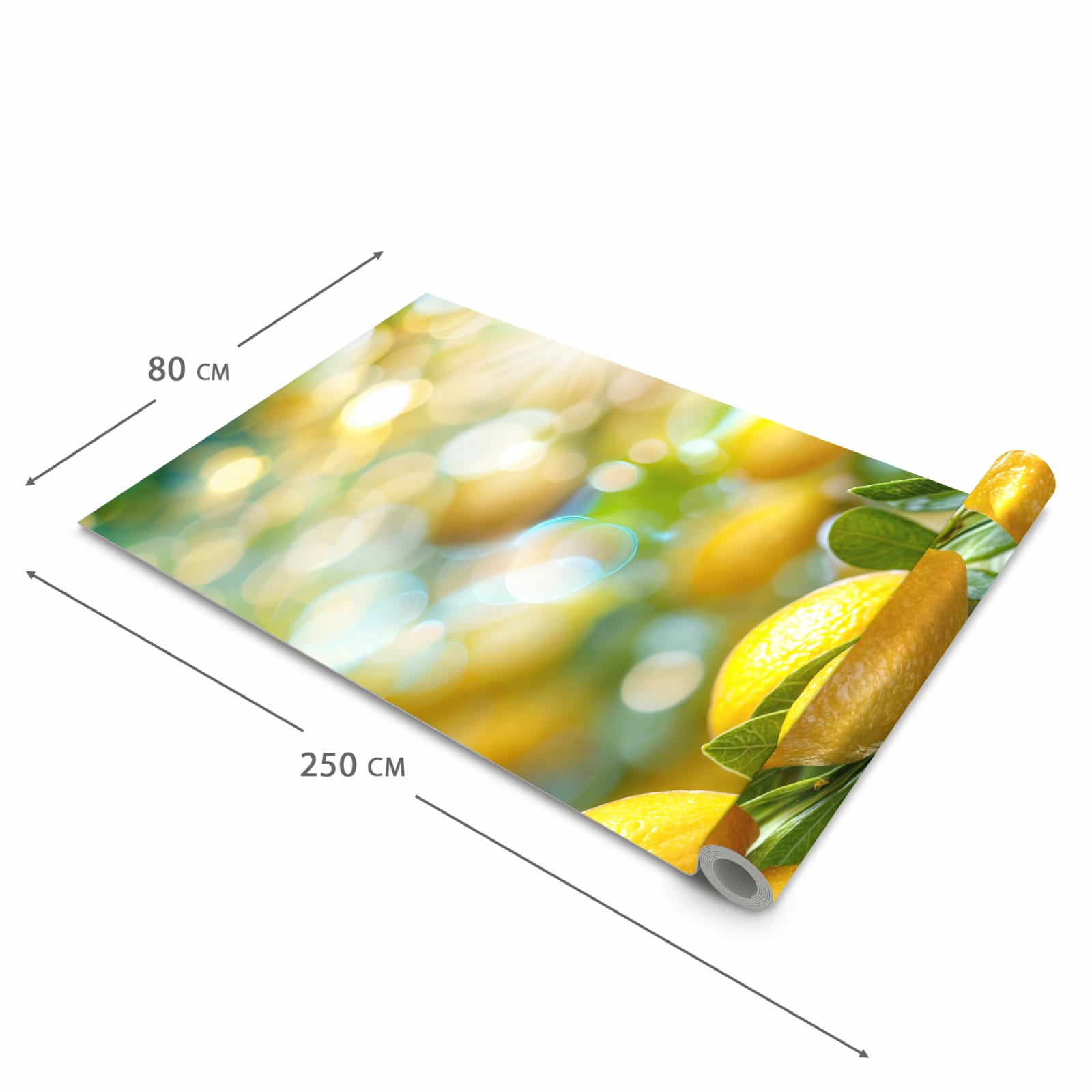 Rutschhemmender Küchenläufer mit Motiv Zitronenbaumstrauch in der Größe 60x150 cm