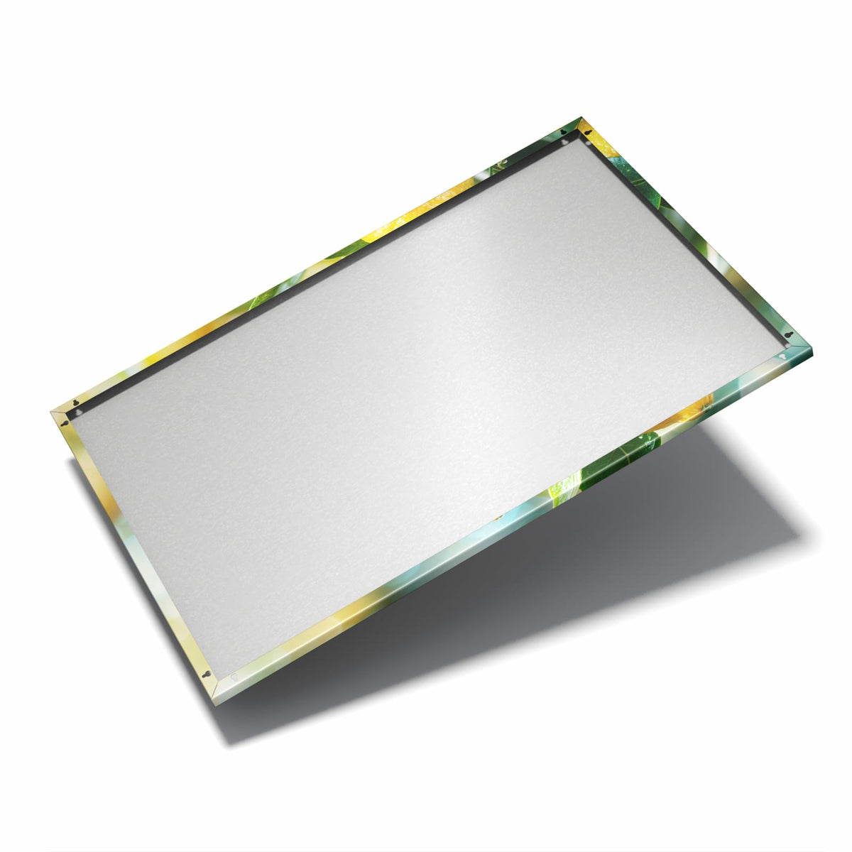 Nur 7 mm – liegt eng an der Wand – Metall Magnettafel - Zitronen im Blattwerk