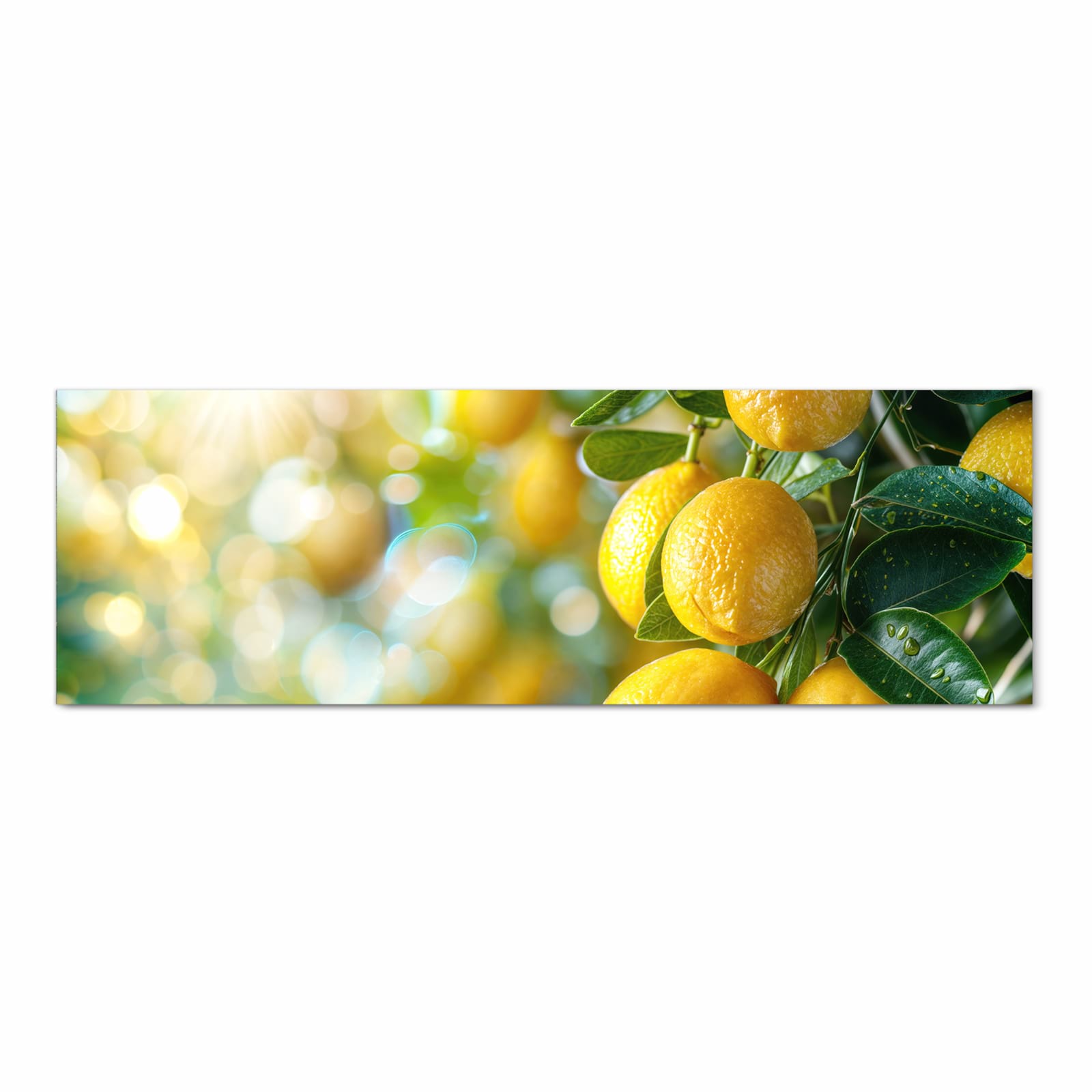 Langlebiger Küchenläufer mit Motiv Zitronenbaumstrauch in Frontansicht