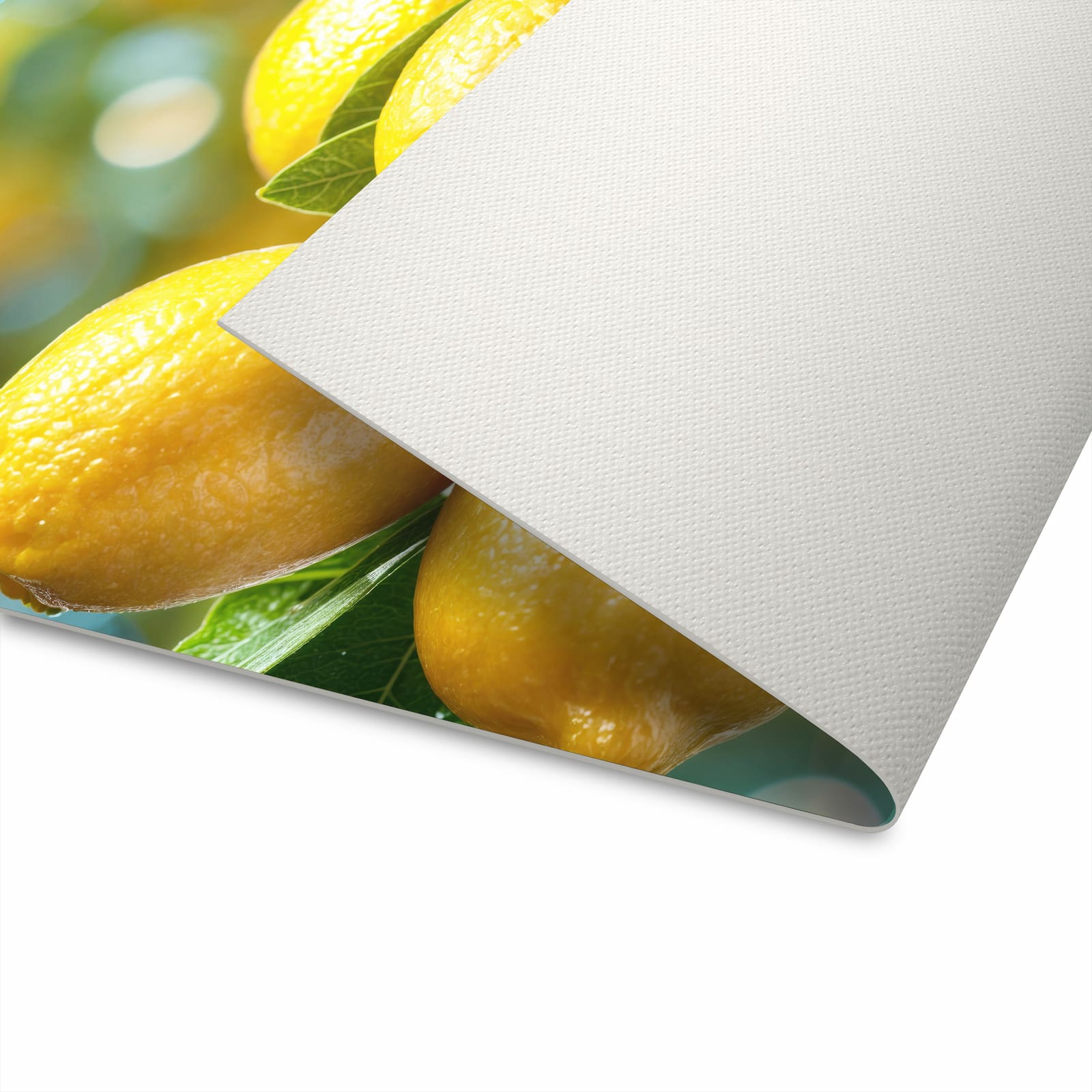 Geräuschdämpfender dünner Teppich mit Motiv Zitronenbaumstrauch waschbar in der Unterseite