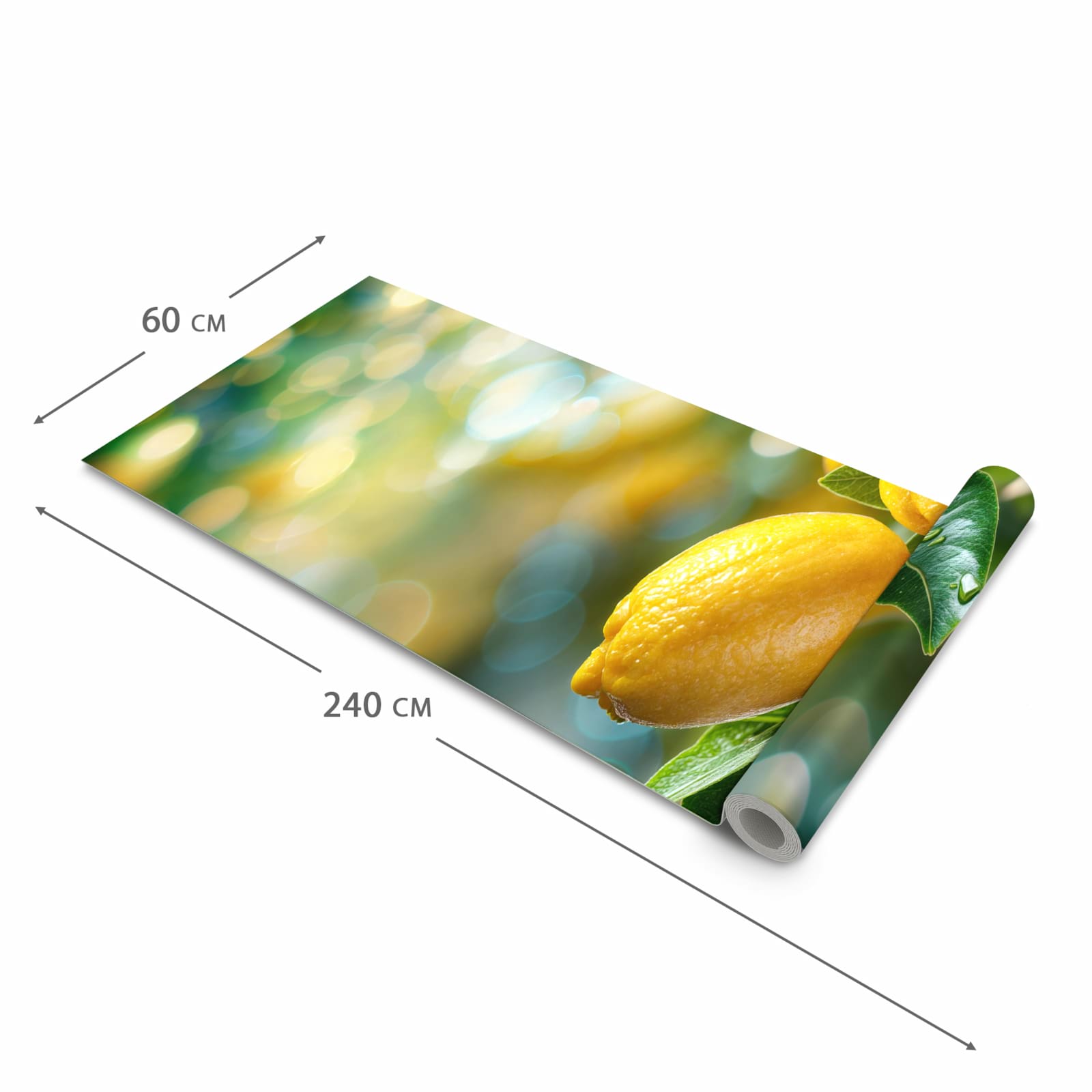 Geruchsneutraler Küchenläufer mit Motiv Zitronenbaumstrauch in der Grösse 60x120 cm