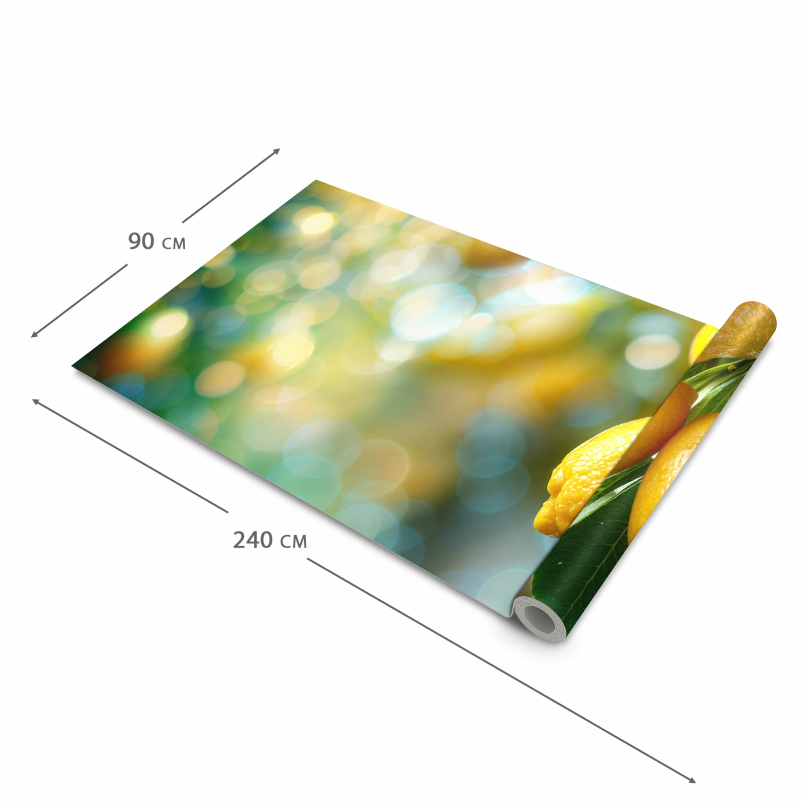 Strapazierfähiger waschbarer Küchenläufer mit Motiv Zitronenbaumstrauch in der Grösse 60x150 cm