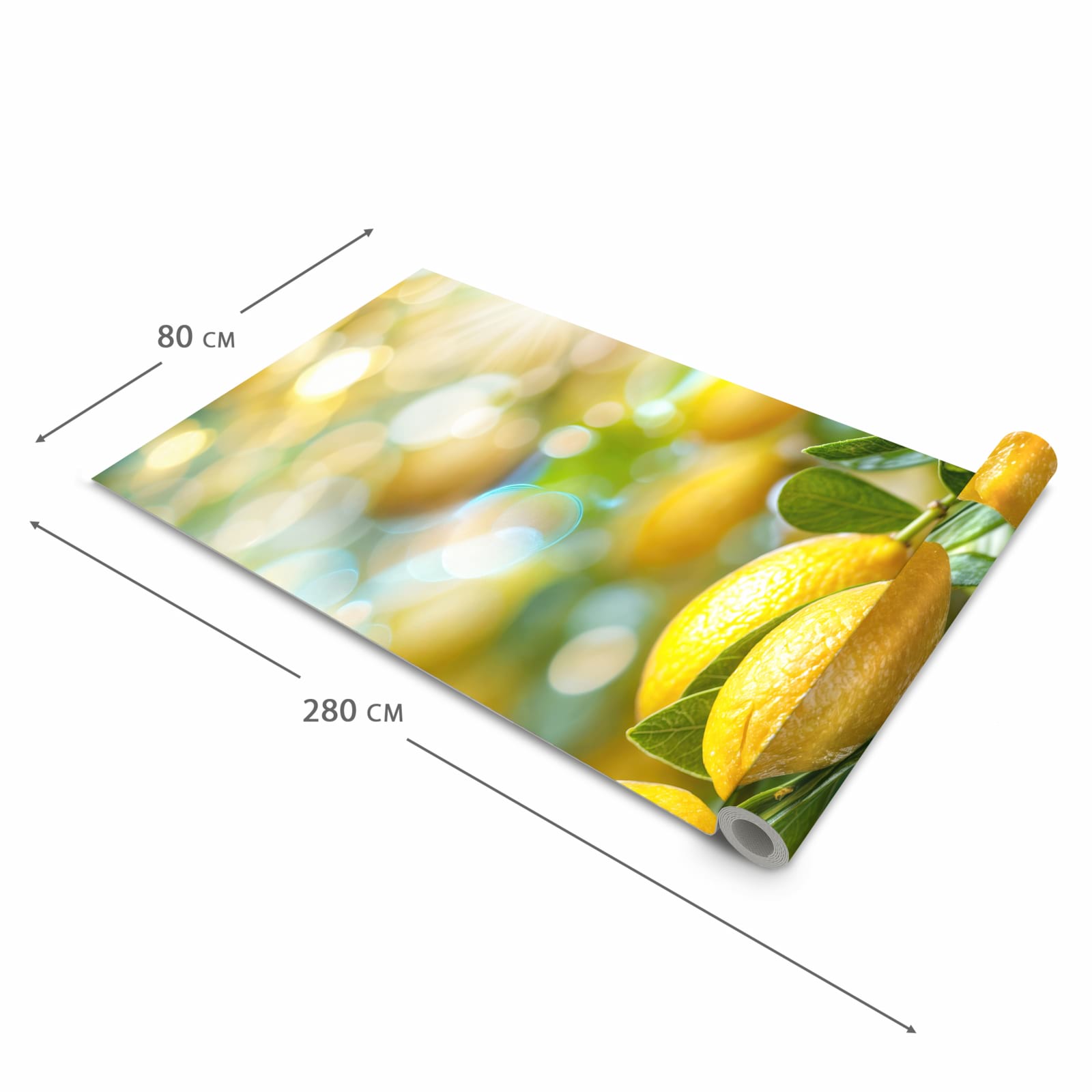 Pflegeleichter Küchenläufer mit Motiv Zitronenbaumstrauch in der Grösse 60x150 cm