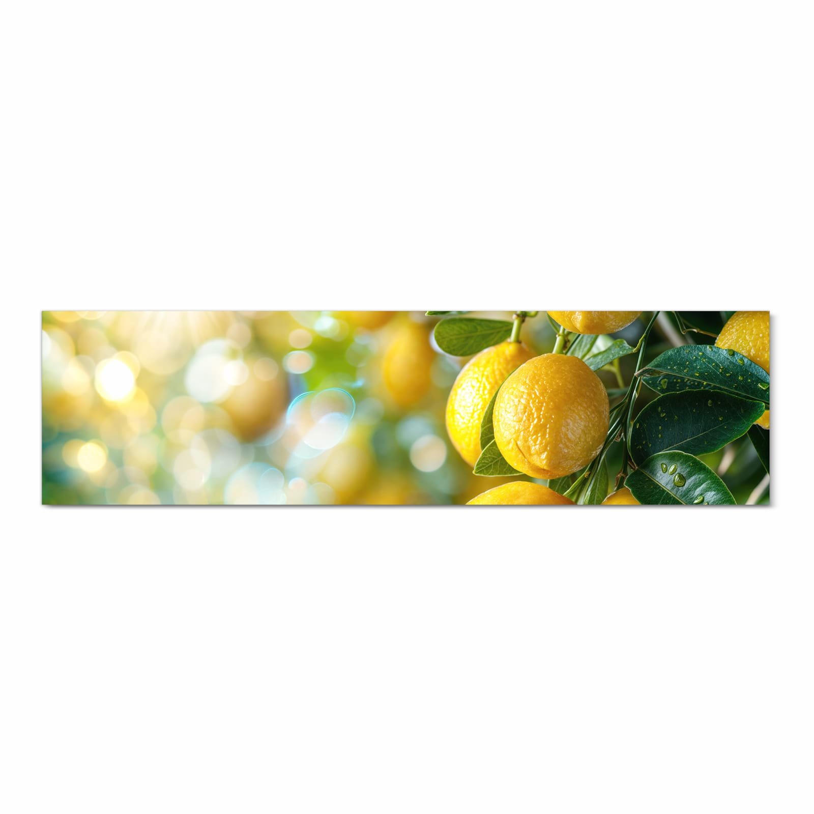 Pflegeleichter waschbarer Küchenläufer mit Motiv Zitronenbaumstrauch in Frontansicht