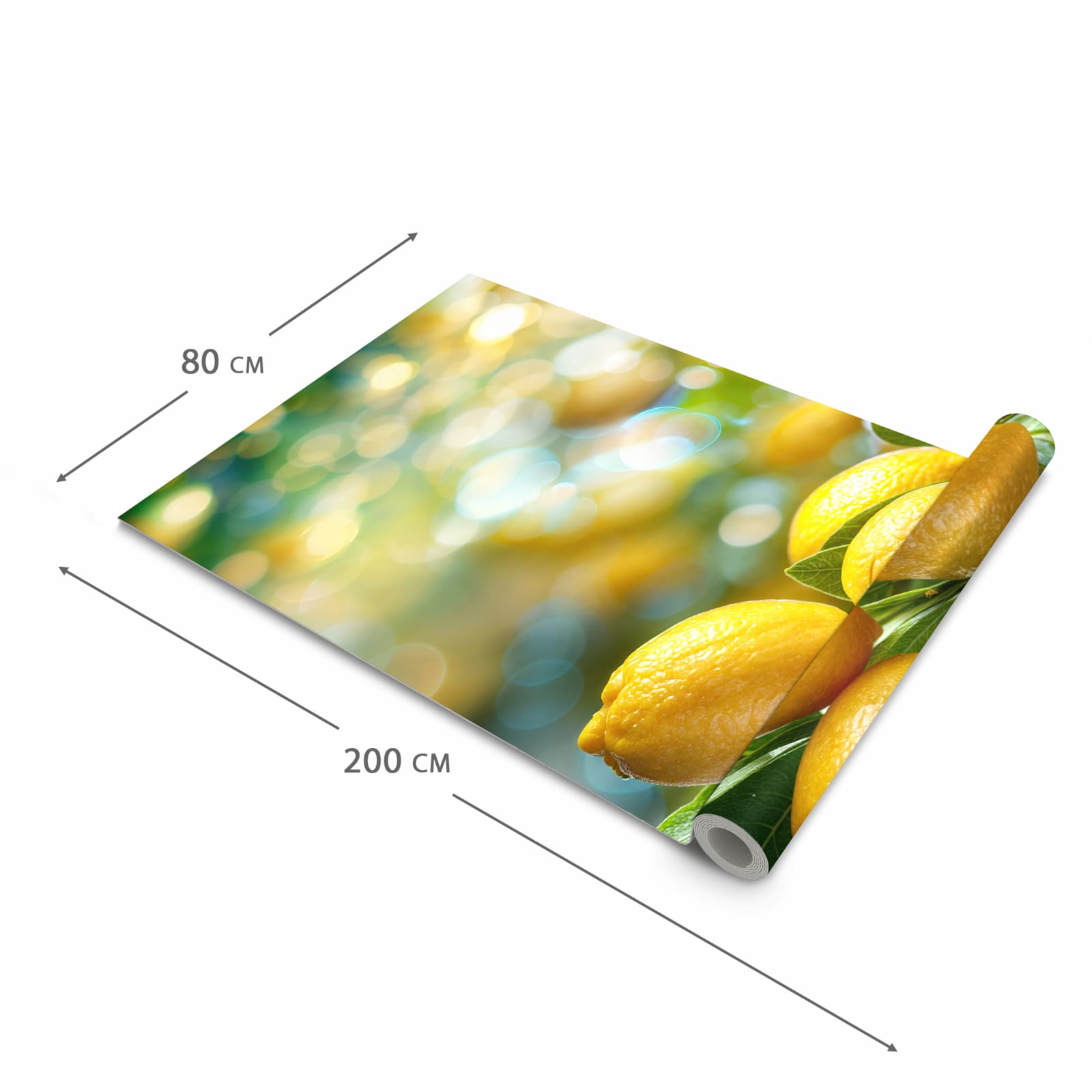 Komfortabler waschbarer Küchenteppich mit Motiv Zitronenbaumstrauch in der Grösse 60x150 cm