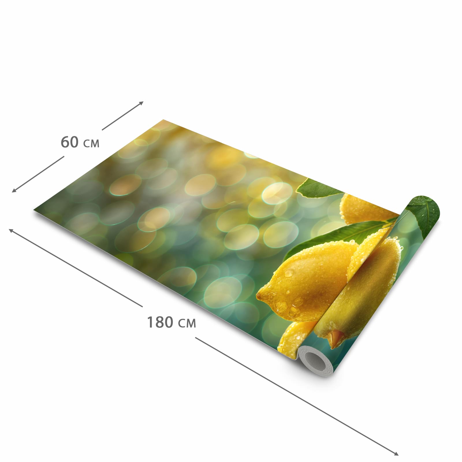 Bodenschonender Küchenläufer nach Maß mit Motiv Zitronenbaum in der Größe 60x120 cm