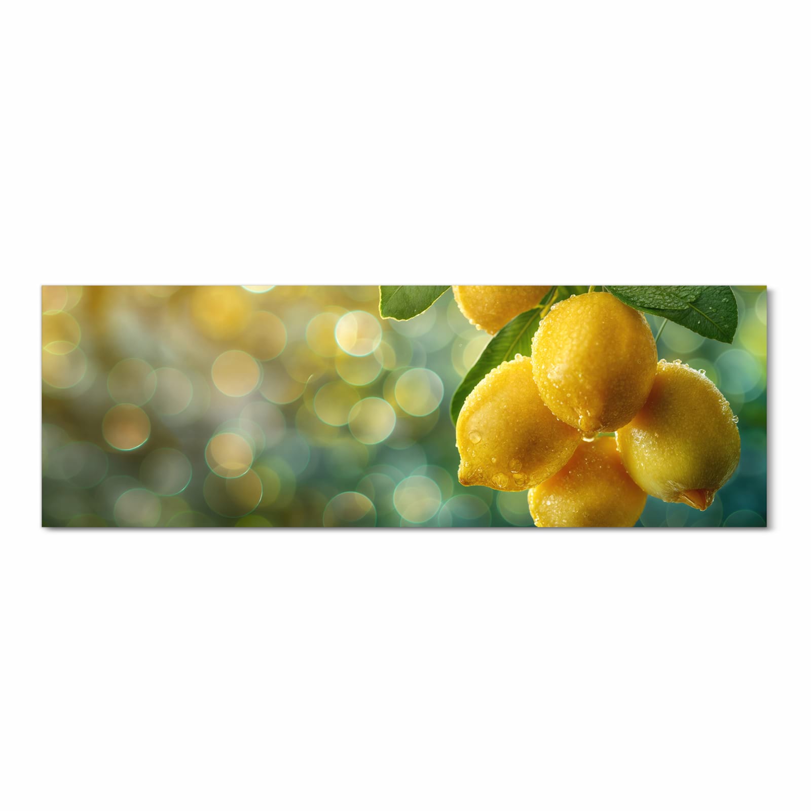 Feuchtigkeitsresistenter dünner Teppich mit Motiv Zitronenbaum in Frontansicht, waschbar