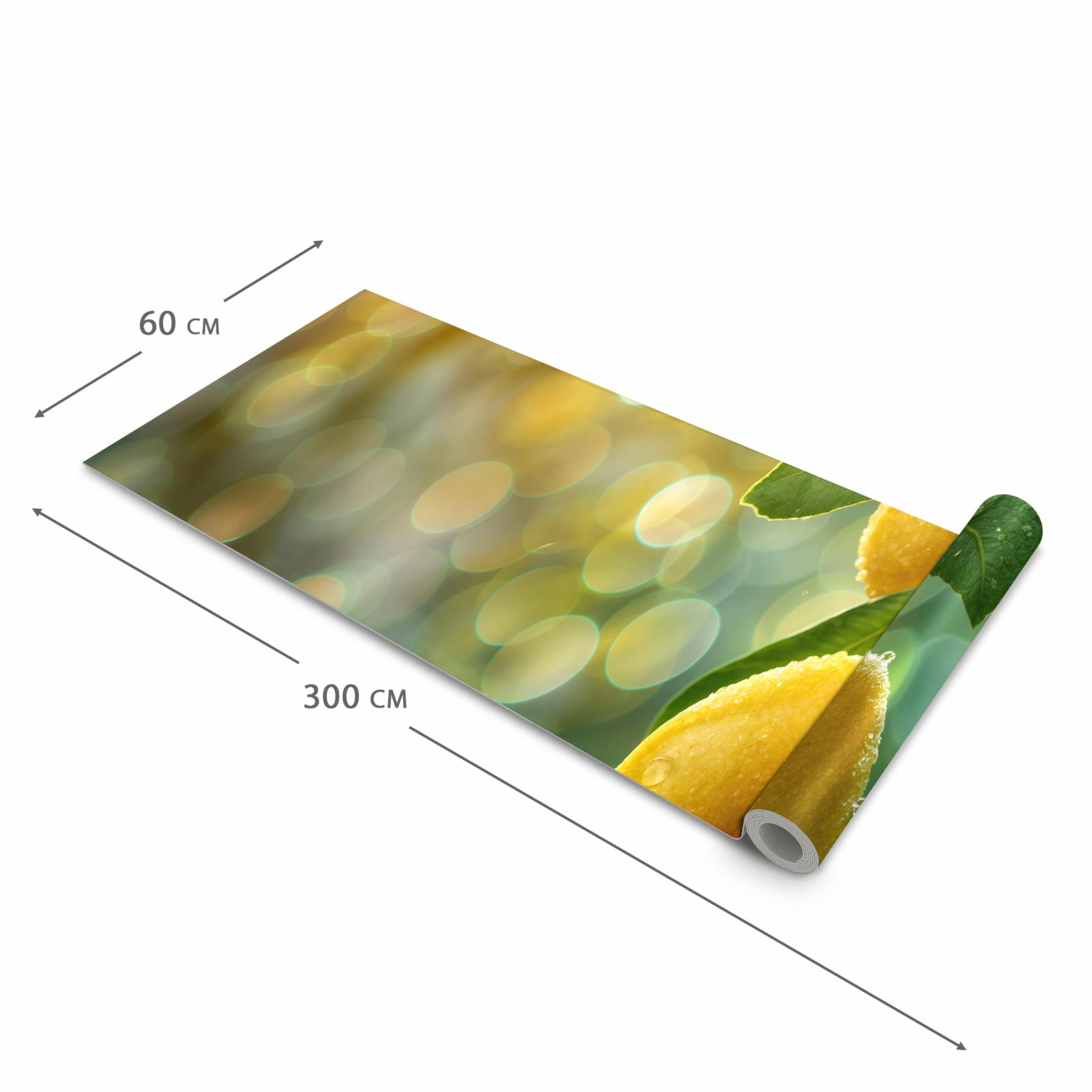 Farbbeständiger abwaschbarer Küchenläufer mit Motiv Zitronenbaum in der Größe 60x120 cm