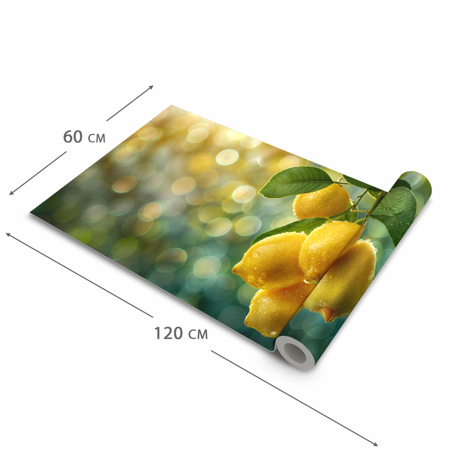 Rutschfester Küchenläufer mit Motiv Zitronenbaum in der Grösse 60x120 cm