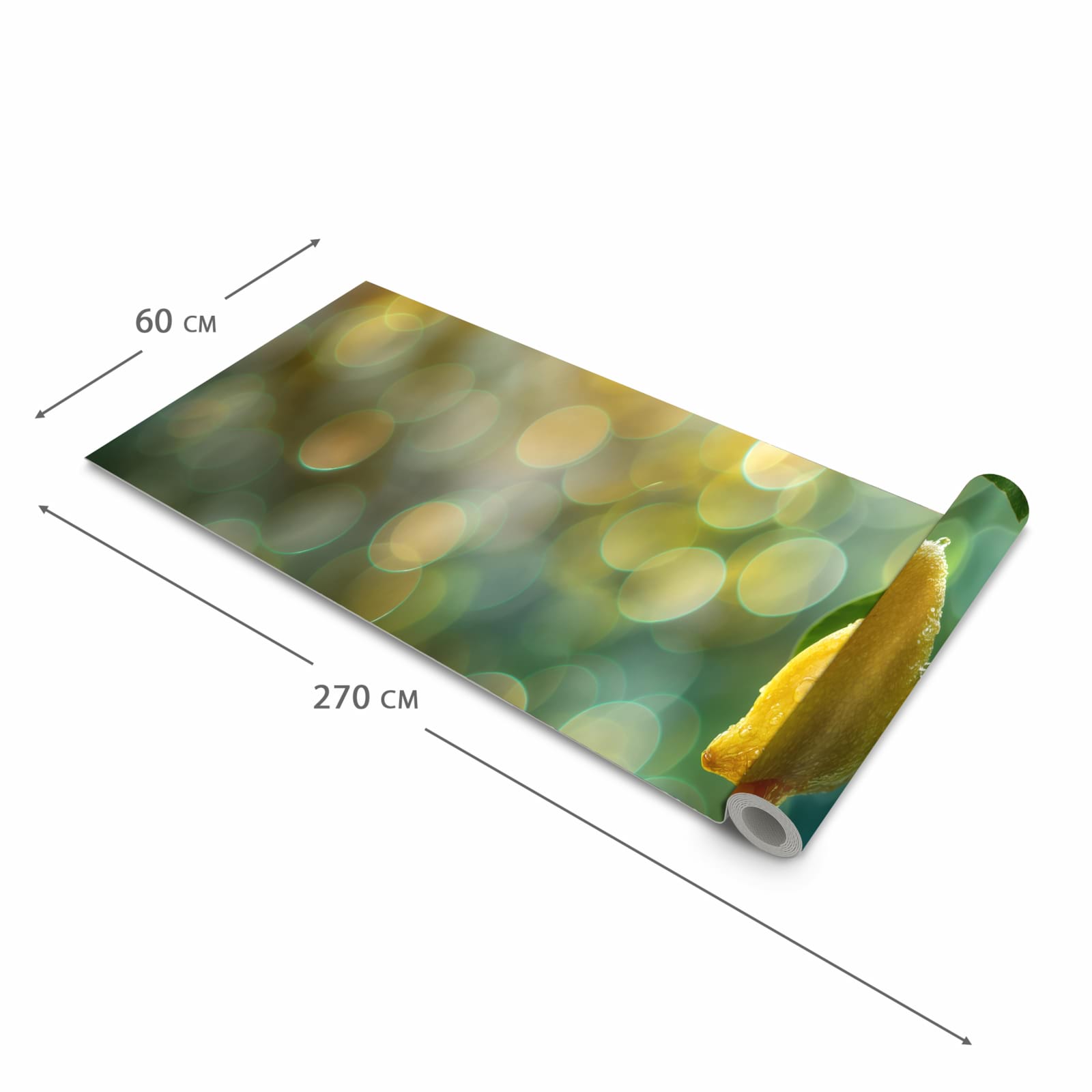 Bodenschonender moderner Küchenläufer mit Motiv Zitronenbaum in der Grösse 60x120 cm