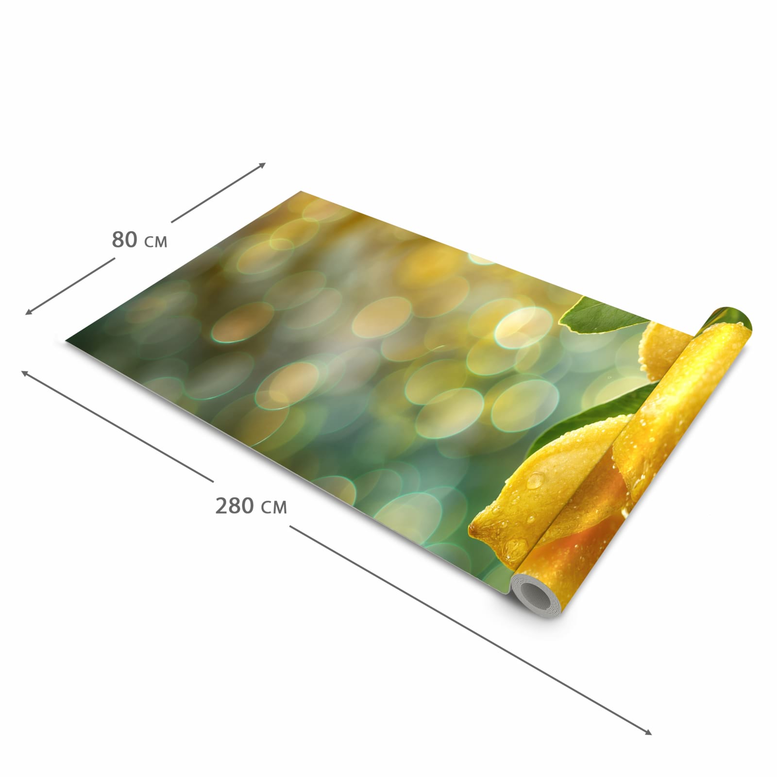 Geräuschdämpfender Küchenteppich mit Motiv Zitronenbaum in der Grösse 60x120 cm