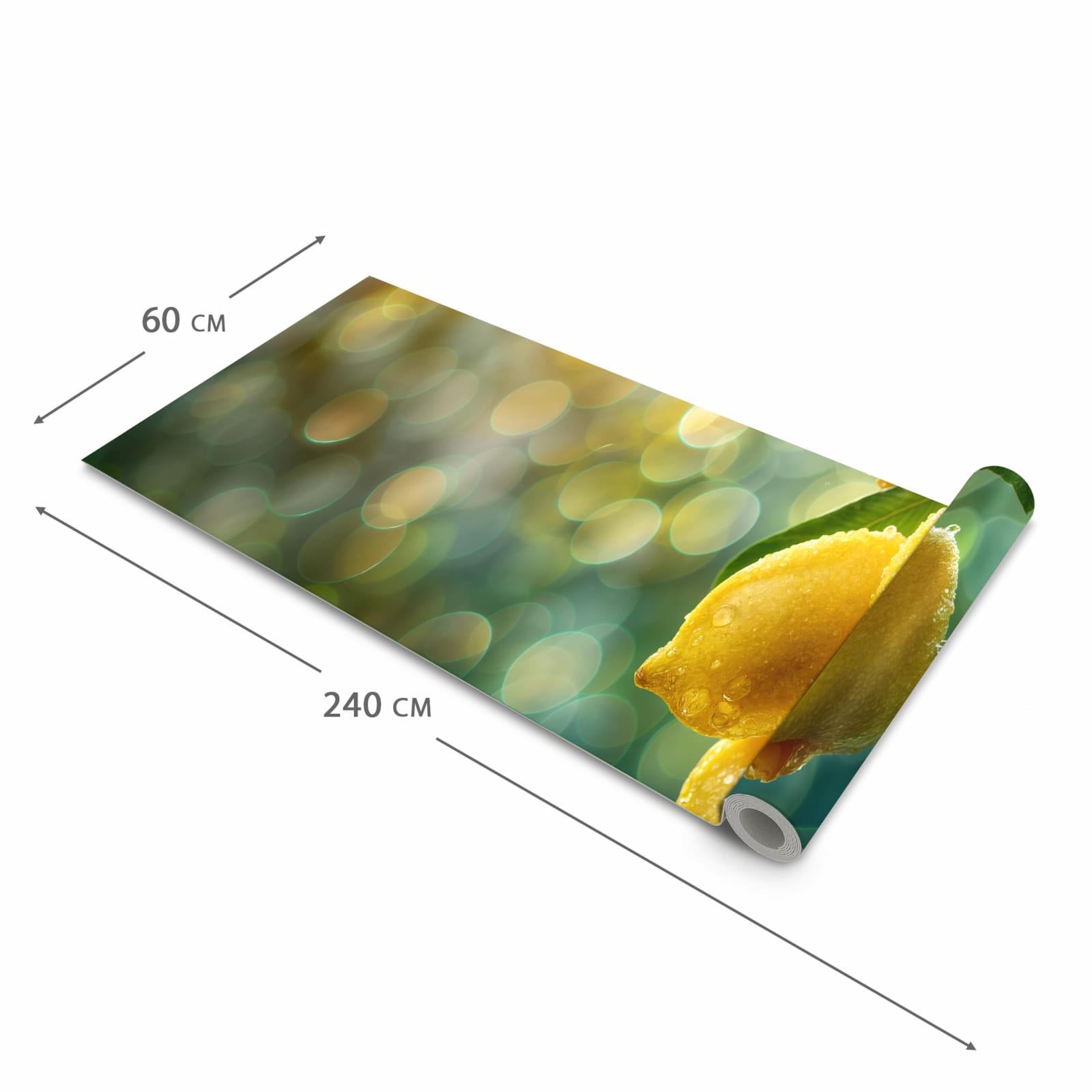 Waschbarer Küchenläufer mit Motiv Zitronenbaum in der Grösse 60x120 cm für Ordnung