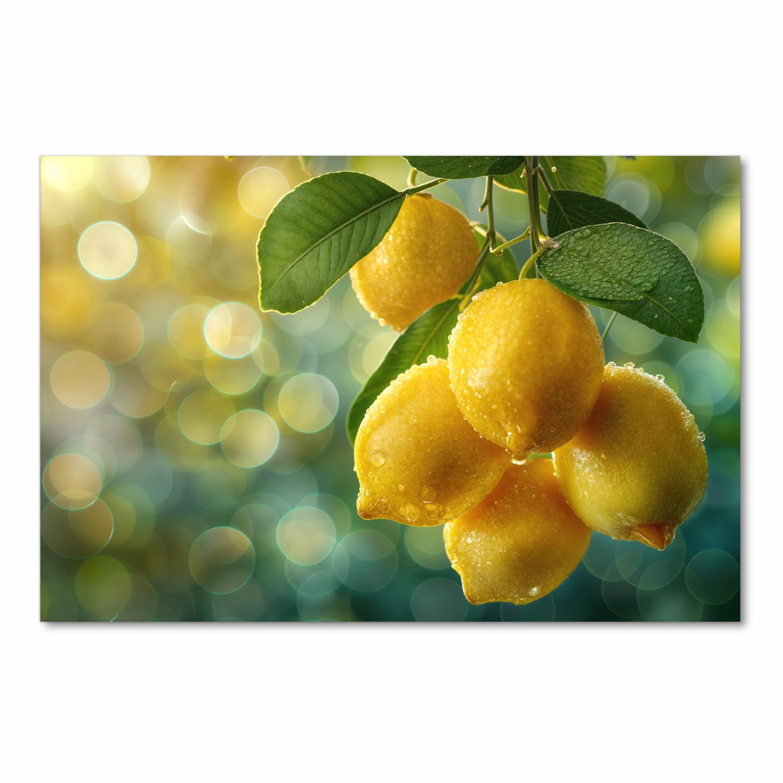 Farbbeständiger Bodenläufer mit Motiv Zitronenbaum in Frontansicht