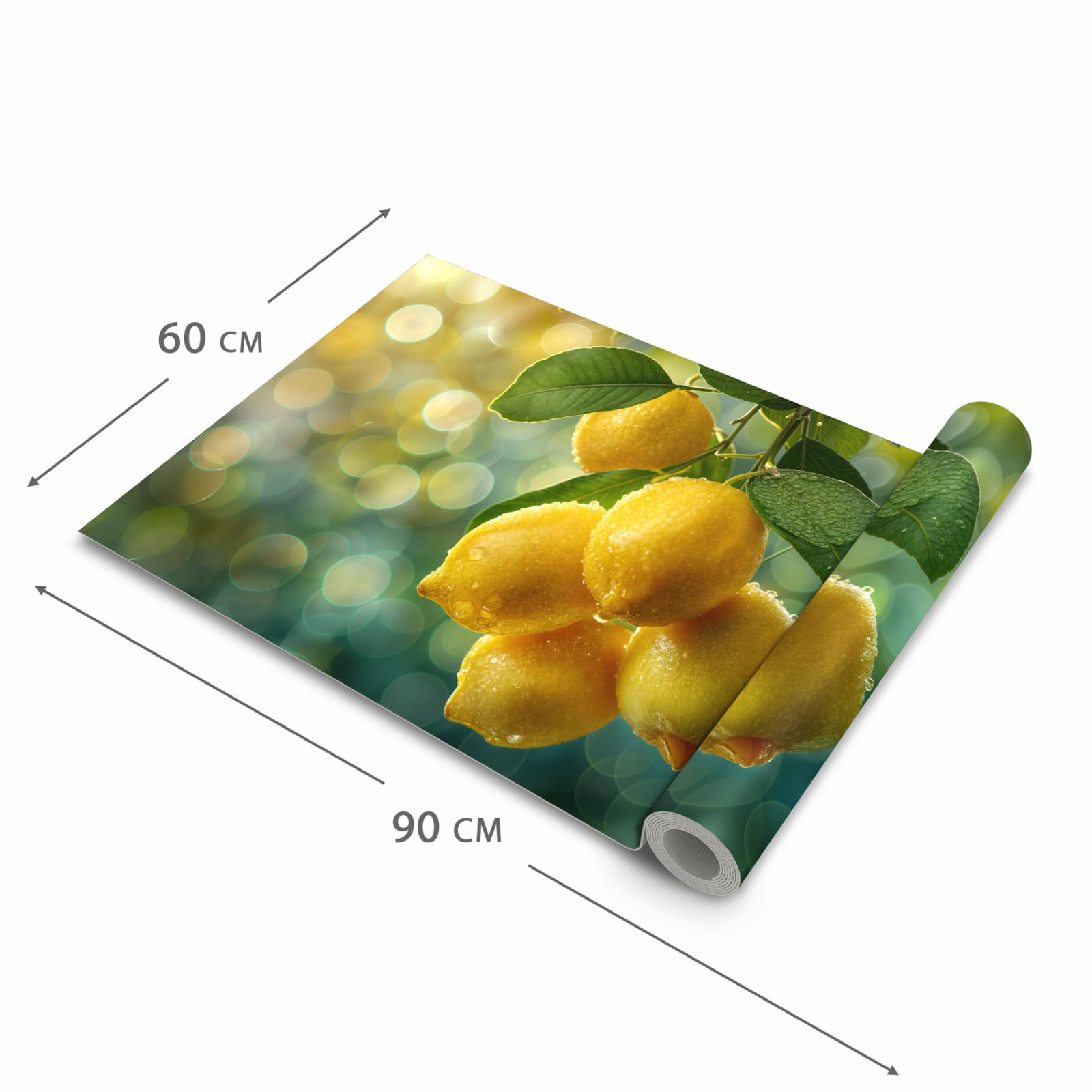 Formstabiler abwaschbarer Küchenteppich mit Motiv Zitronenbaum in der Grösse 60x120 cm