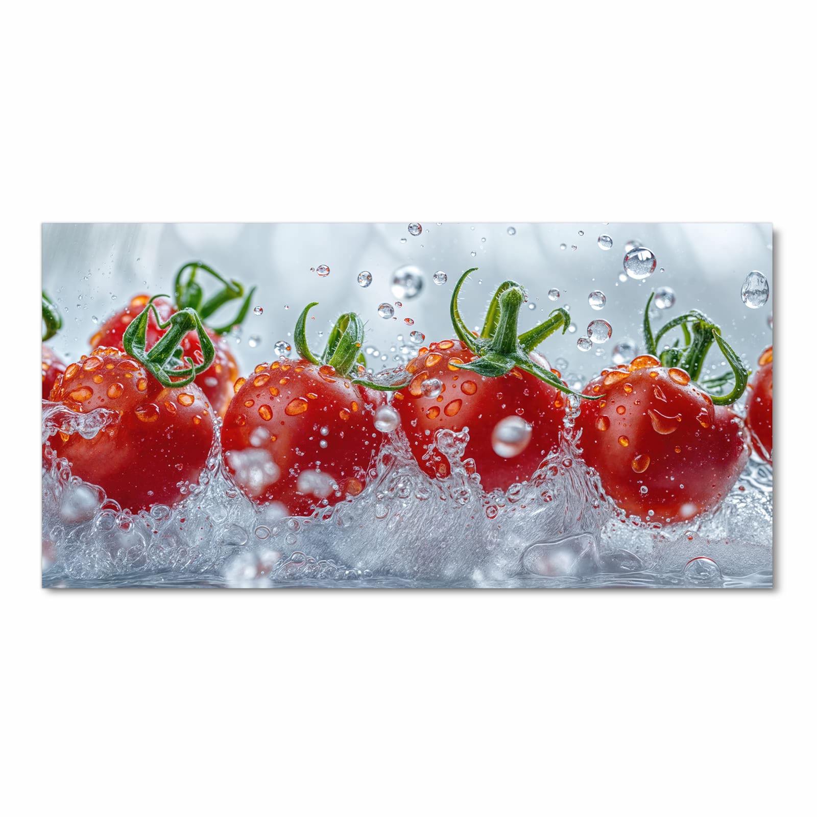 Farbbeständiger Küchenteppich mit Motiv Wassertomaten in Frontansicht