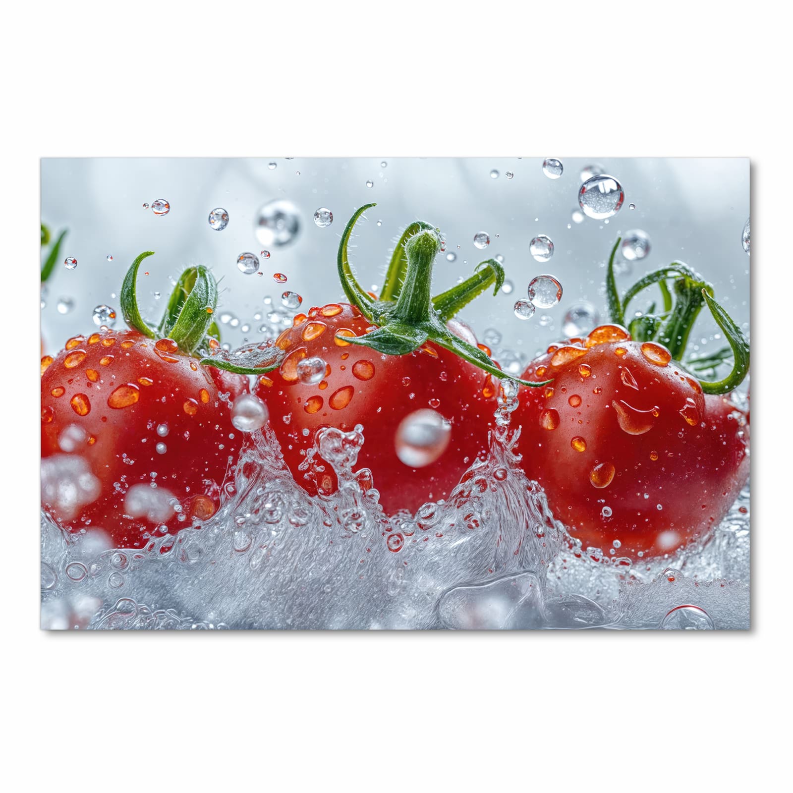 UV-beständiger Küchenteppich mit Motiv Wassertomaten in Frontansicht für die Küche