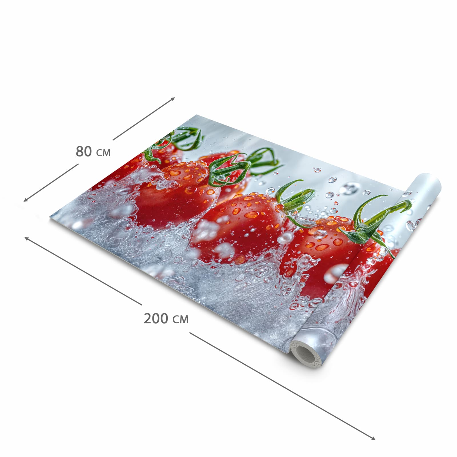 Küchenteppich mit Motiv Wassertomaten in der Grösse 90x240 cm für sicheres Aufbewahren
