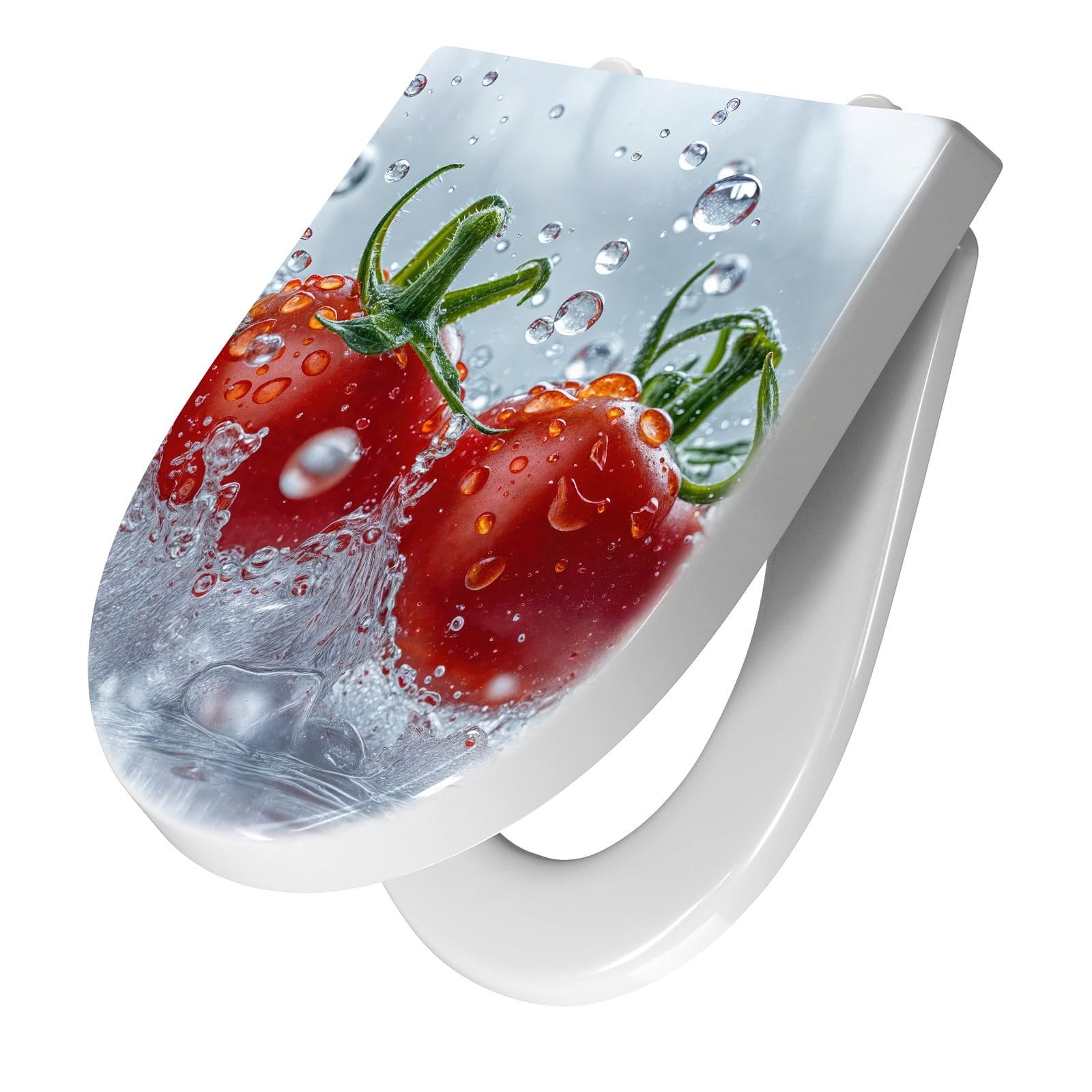 WC-Sitz mit Absenkautomatik Wassertomaten