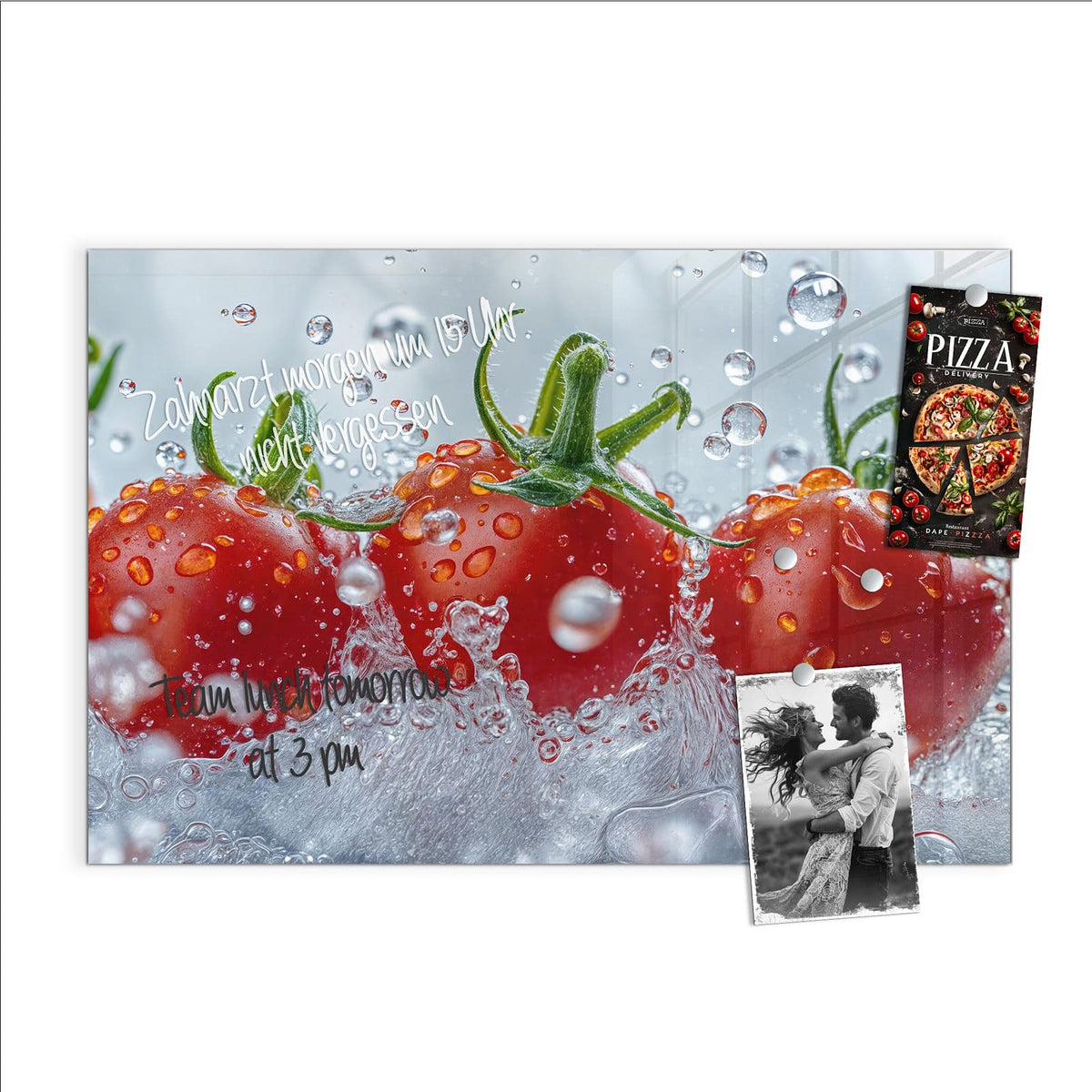 Beschreiben, abwischen, anheften – Magnettafel - Tomaten im Wasser