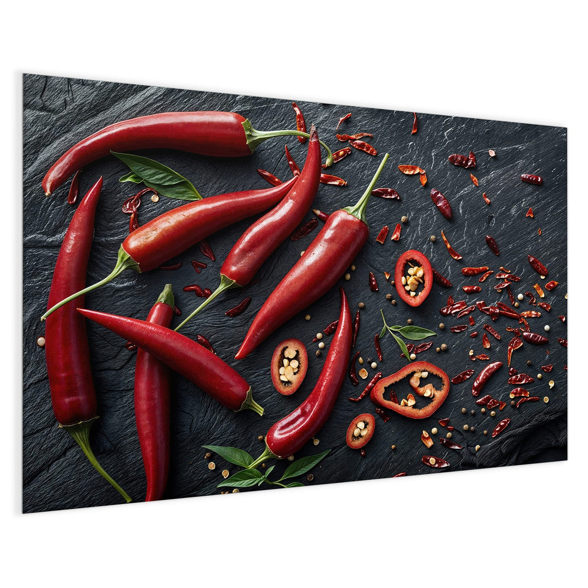 4 mm Glas statt lackiertem Blech – Magnettafel - Feurige Chilis
