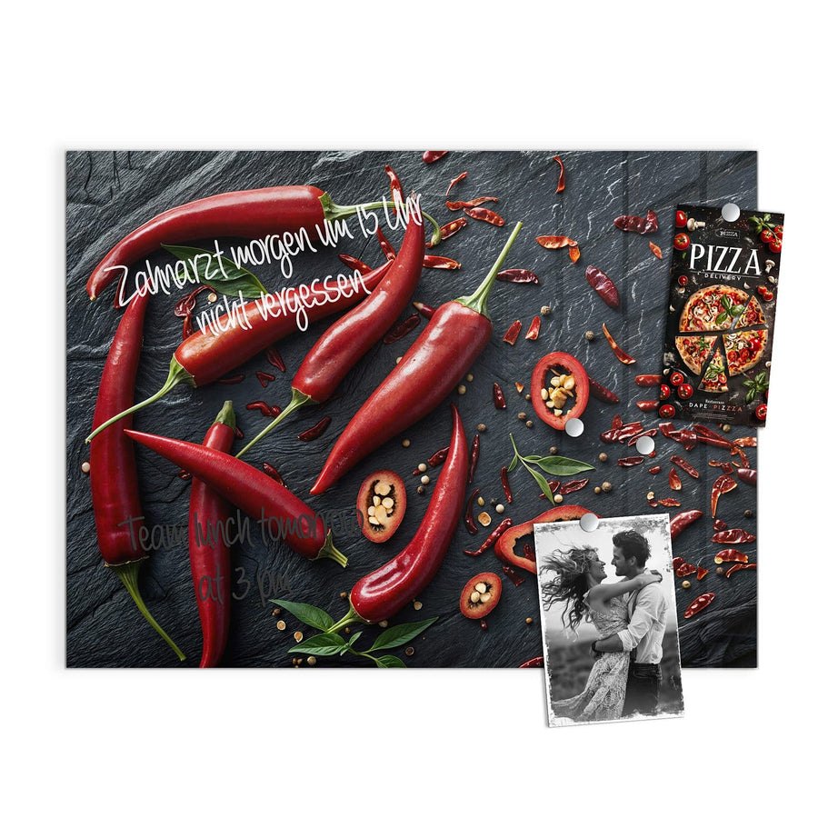 Maße Magnettafel - Feurige Chilis