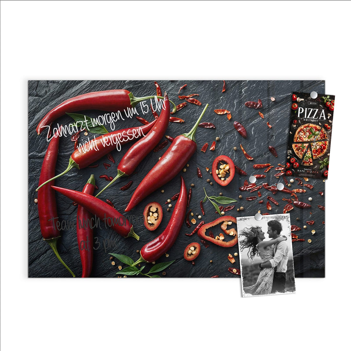 Beschreiben, abwischen, anheften – Magnettafel - Feurige Chilis
