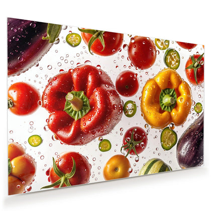 Wandbild mit dem Motiv Paprika und Tomaten