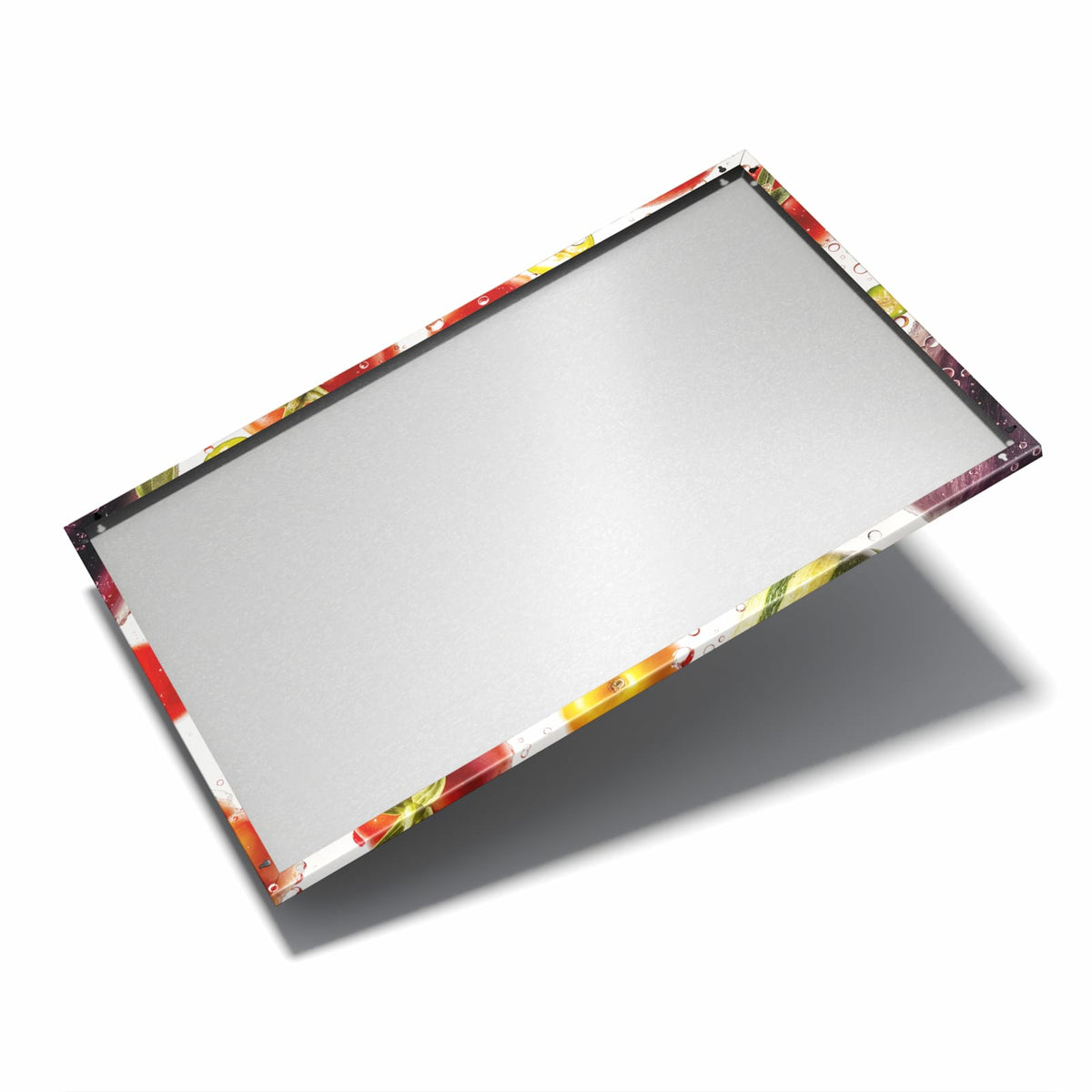 Nur 7 mm – liegt eng an der Wand – Metall Magnettafel - Paprika und Tomaten
