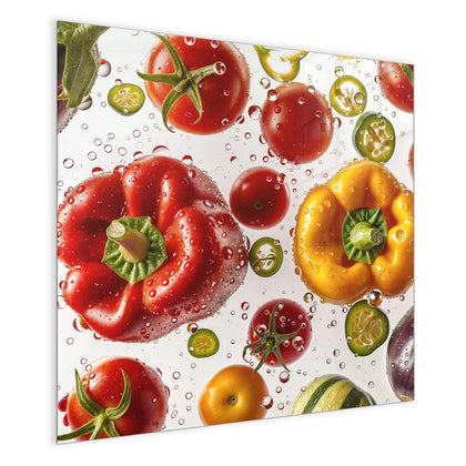Magnettafel mit dem Motiv Paprika und Tomaten