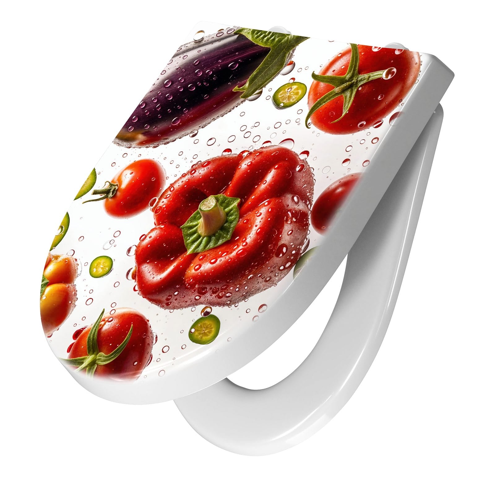 WC-Sitz mit Absenkautomatik Frisches Gemüsebunt