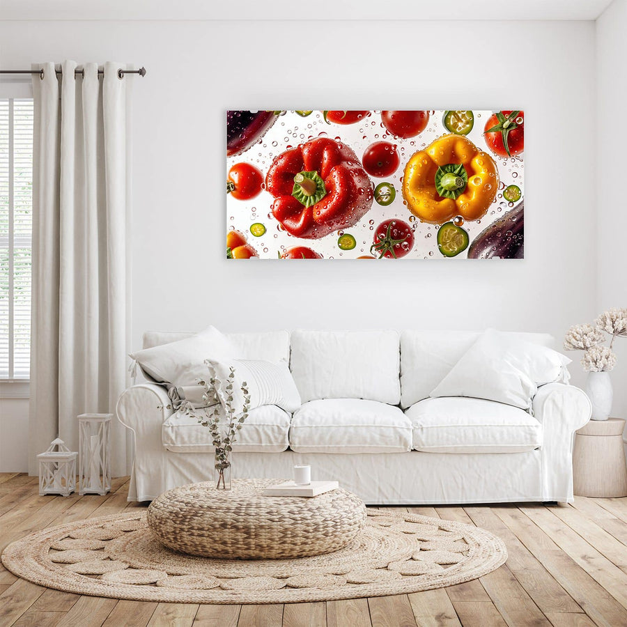 Maße Wandbild - Paprika und Tomaten - Querformat