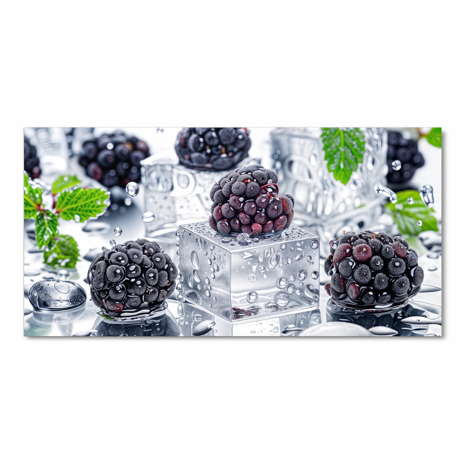 Rutschfester Läufer mit Motiv Brombeeren Eiskalt in Frontansicht für sicheren Stand