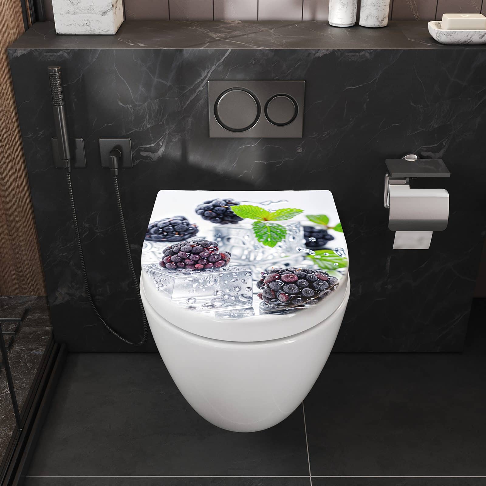 WC-Sitz mit Absenkautomatik Brombeeren Eiskalt