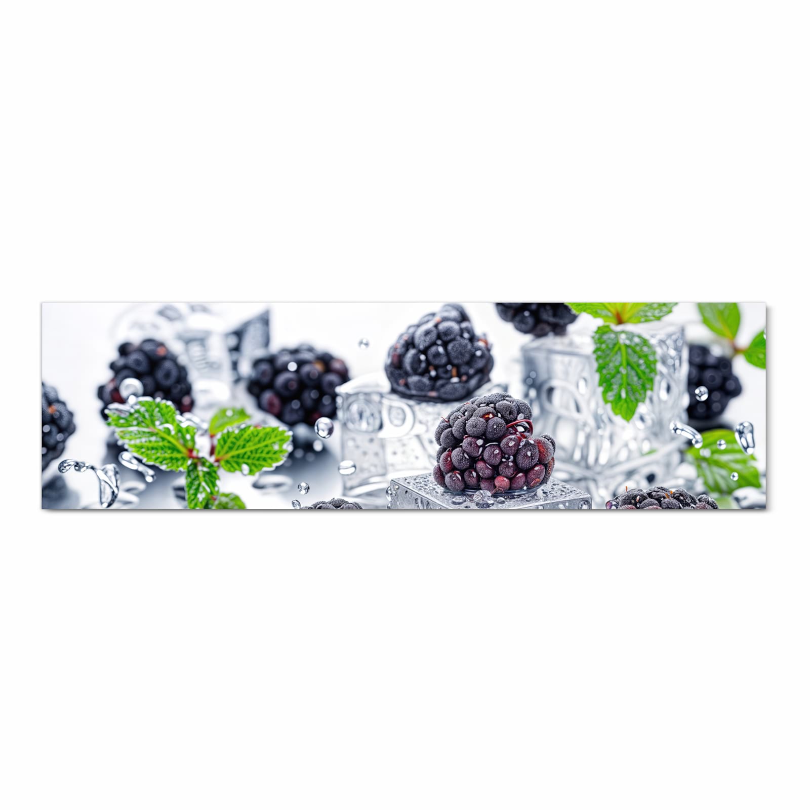 Zeitsparender Bodenläufer Teppich mit Motiv Brombeeren Eiskalt in Frontansicht