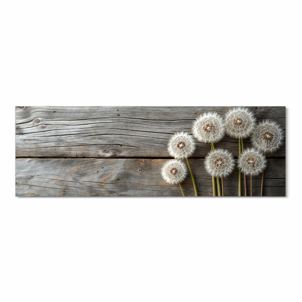 Pflegeleichter Küchenvorleger mit Motiv Pusteblumen Holzoptik in Frontansicht