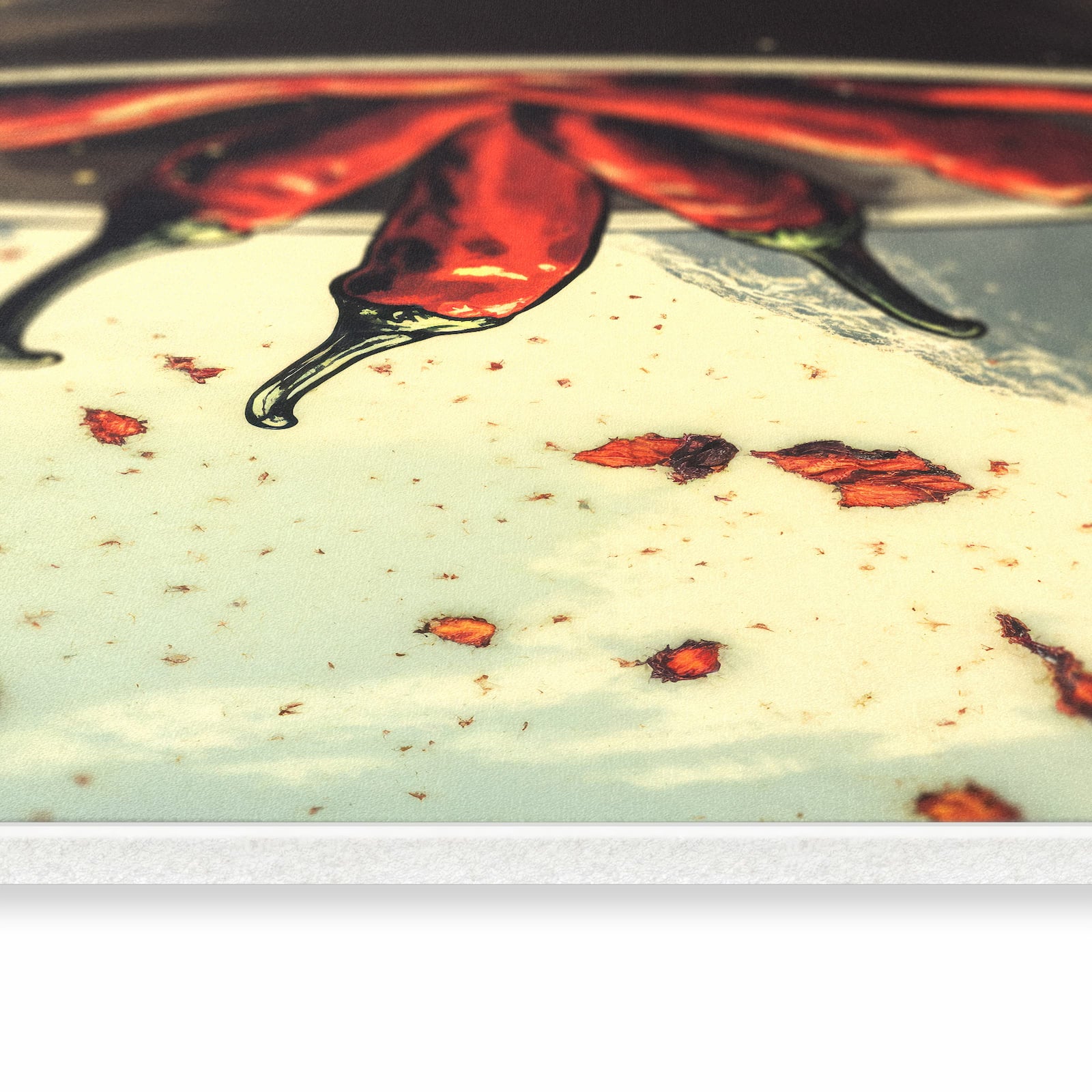 Strapazierfähiger Küchenläufer mit Motiv Frische Chilischoten in seitlicher Ansicht