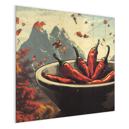 Magnettafel mit dem Motiv Schale mit Chilis