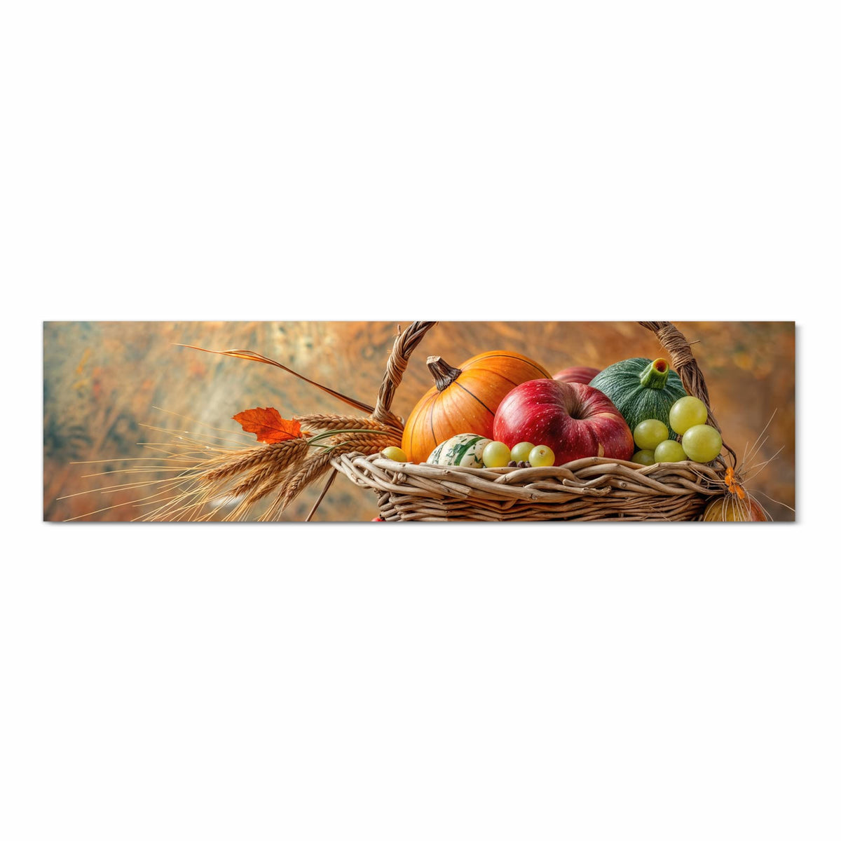 Bodenschonender moderner Küchenläufer mit Motiv Herbstlicher Korb in Frontansicht