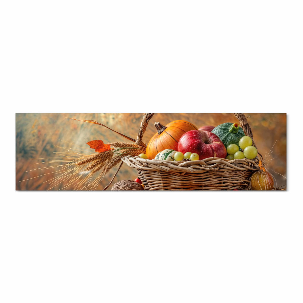 Waschbarer Küchenläufer mit Motiv Herbstlicher Korb in Frontansicht für Ordnung