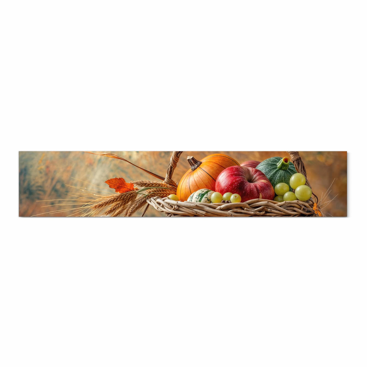 Rutschfester Küchenläufer mit Motiv Herbstlicher Korb in Frontansicht für sicheren Stand