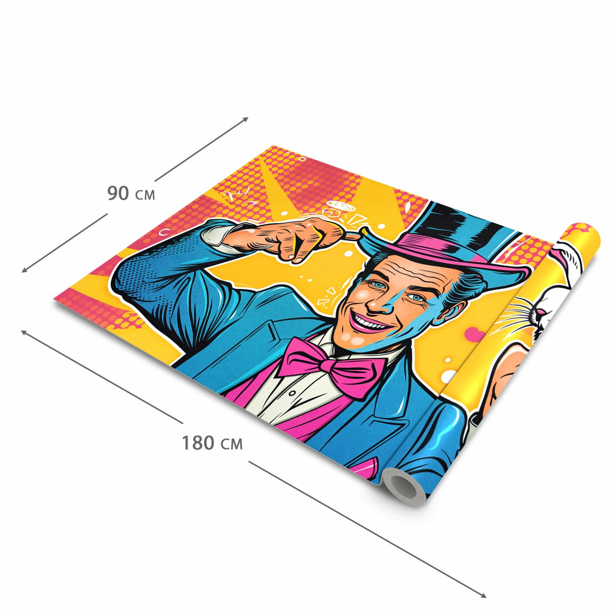 Bodenschonender Küchenteppich mit Motiv Zauberer Mit Hase in der Grösse 80x280 cm
