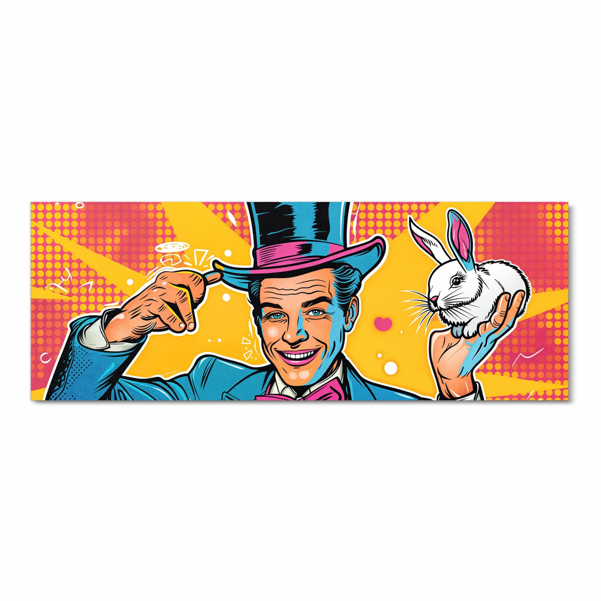 Pflegeleichter Küchenläufer mit Motiv Zauberer Mit Hase in Frontansicht