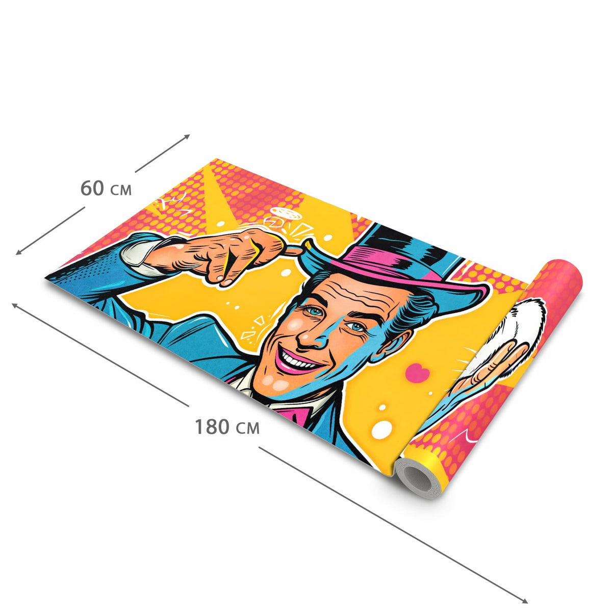 Abwaschbarer Küchenläufer mit Motiv Zauberer Mit Hase in der Größe 80x280 cm für angenehme Haptik