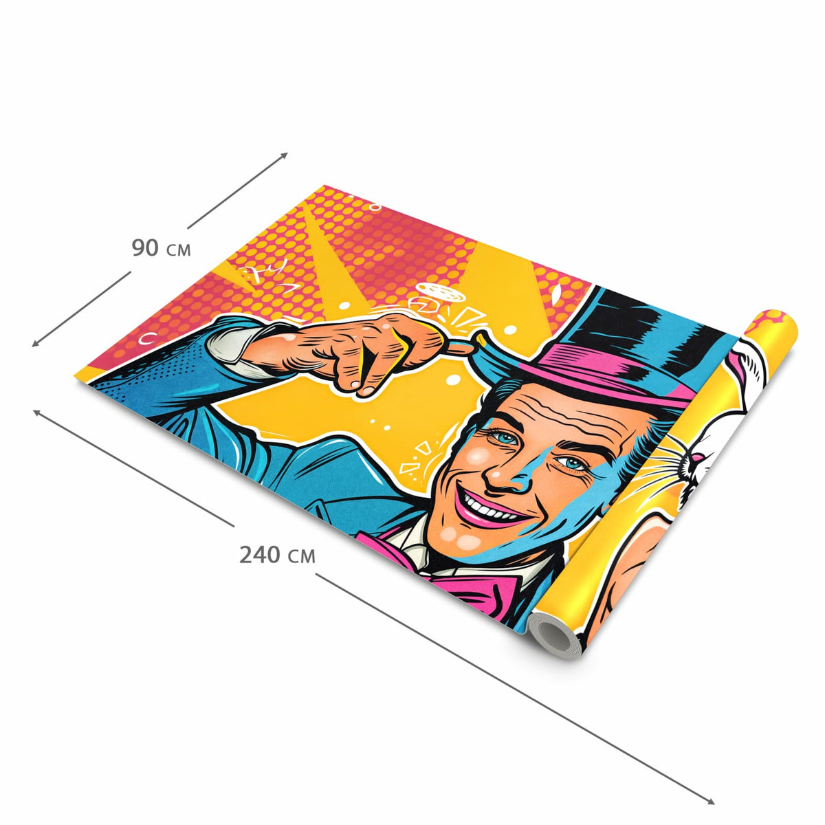 Farbbeständiger Läufer für die Küche mit Motiv Zauberer Mit Hase in der Grösse 80x280 cm