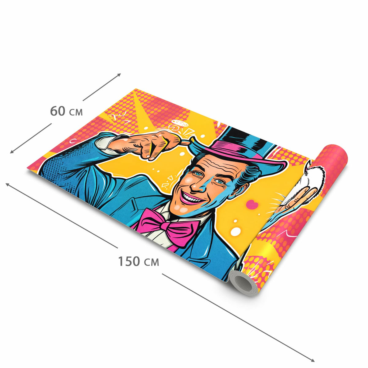 Pflegeleichter moderner Küchenläufer mit Motiv Zauberer Mit Hase in der Grösse 80x280 cm