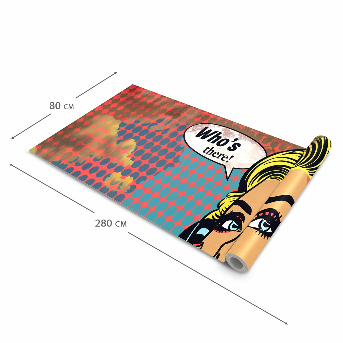 Langlebiger waschbarer Küchenläufer mit Motiv Telefonierende Frau in der Grösse 80x280 cm