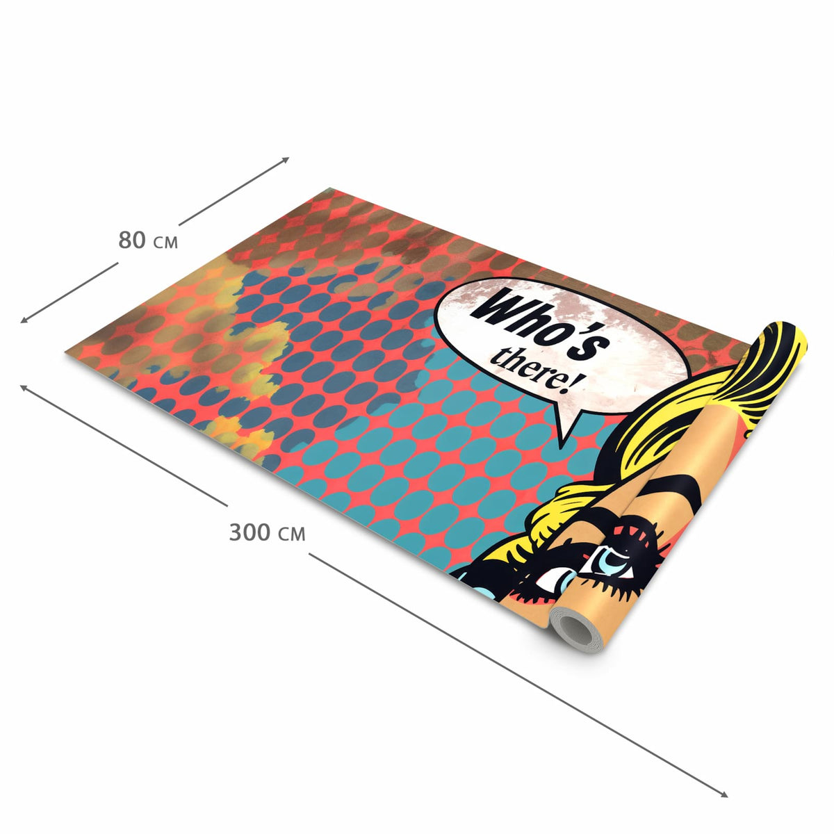 Flacher rutschfester Küchenläufer mit Motiv Telefonierende Frau in der Grösse 80x280 cm